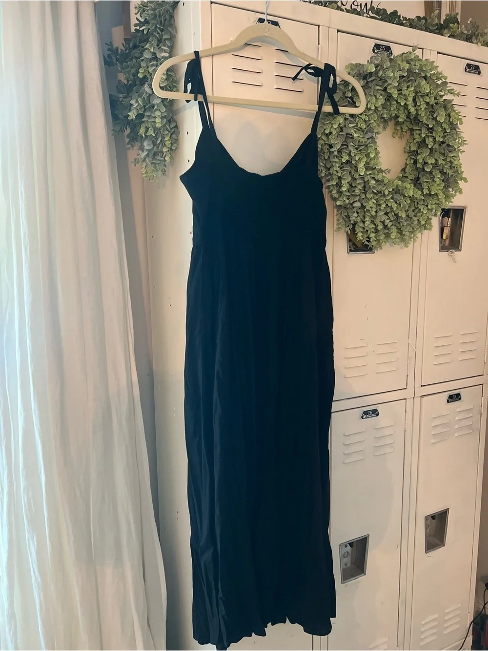 NWT Classic Black Maxi Dress with Spaghetti Straps